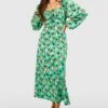 Florales Langärmliges Midikleid 1 Florales Langärmliges Midikleid -Stil Formen Verkäufe gzz53197 green xl