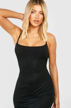 Asymmetrisches Geripptes Maxikleid -Stil Formen Verkäufe gzz53213 black xl 3