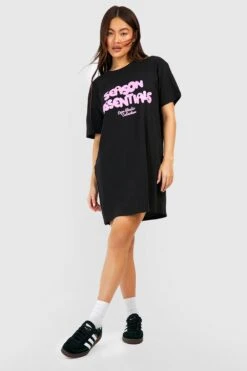 T-Shirt Kleid Mit Season Essentials Print 8 T-Shirt Kleid Mit Season Essentials Print -Stil Formen Verkäufe gzz53223 black xl 2