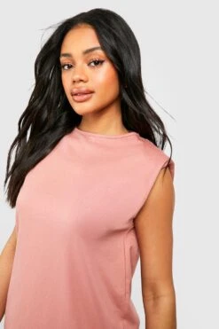 T-Shirt-Kleid Aus Baumwolle Mit Schulterpolstern -Stil Formen Verkäufe gzz53227 dusty20rose xl 3