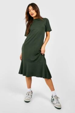 Asymmetrisches Oversize T-Shirt-Midikleid Aus Baumwolle