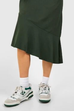 Asymmetrisches Oversize T-Shirt-Midikleid Aus Baumwolle 9 Asymmetrisches Oversize T-Shirt-Midikleid Aus Baumwolle -Stil Formen Verkäufe gzz53228 khaki xl 3