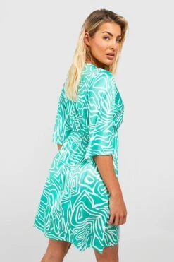 Skaterkleid Mit Abstraktem Print -Stil Formen Verkäufe gzz53234 green xl 1