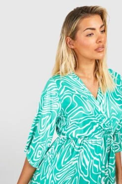 Skaterkleid Mit Abstraktem Print -Stil Formen Verkäufe gzz53234 green xl 3