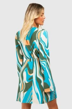 Skaterkleid Mit Abstraktem Print 7 Skaterkleid Mit Abstraktem Print -Stil Formen Verkäufe gzz53237 teal xl 1