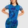 Mesh-Minikleid Mit Abstraktem Blumenprint -Stil Formen Verkäufe gzz53241 blue xl