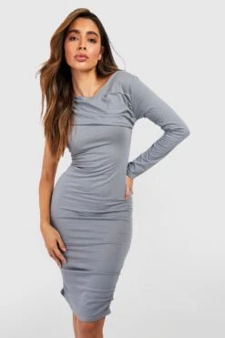 Asymmetrisches Gerafftes Minikleid Aus Baumwolle