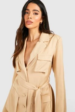 Blazerkleid Mit Utility-Taschen -Stil Formen Verkäufe gzz53327 stone xl 3