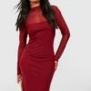 Hochgeschlossenes Basic Mesh-Midikleid -Stil Formen Verkäufe gzz53352 berry xl