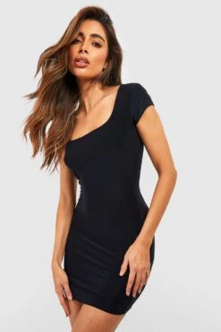 Minikleid Mit Geradem Ausschnitt -Stil Formen Verkäufe gzz53385 black xl 2