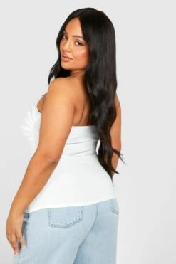 Plus Gerafftes Bandeau-Oberteil Mit Knopf-Detail 7 Plus Gerafftes Bandeau-Oberteil Mit Knopf-Detail -Stil Formen Verkäufe gzz53396 off20white xl 1