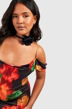 Plus Schulterfreies Florales Maxikleid 9 Plus Schulterfreies Florales Maxikleid -Stil Formen Verkäufe gzz53403 black xl 3