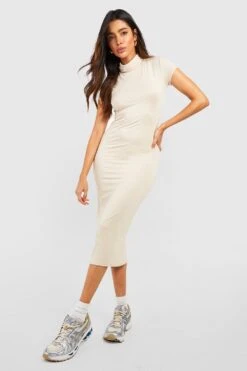 Basics Midikleid Mit Kurzen Ärmeln -Stil Formen Verkäufe gzz53527 stone xl 2