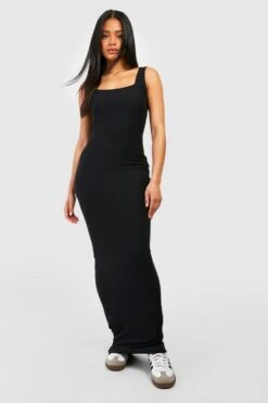 Soft Touch Maxikleid Mit Geradem Ausschnitt -Stil Formen Verkäufe gzz53578 black xl 2