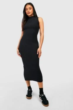 Hochgeschlossenes Soft Touch Midikleid 8 Hochgeschlossenes Soft Touch Midikleid -Stil Formen Verkäufe gzz53580 black xl 2