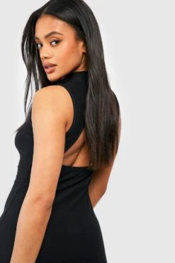 Hochgeschlossenes Soft Touch Midikleid 9 Hochgeschlossenes Soft Touch Midikleid -Stil Formen Verkäufe gzz53580 black xl 3