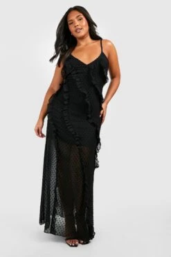 Plus Rüschen-Maxikleid