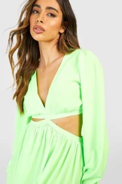 Maxikleid Mit Tiefem Ausschnitt Und Cut-Out Taille -Stil Formen Verkäufe gzz53661 lime xl 3