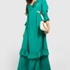 Cut-Out Maxikleid Mit Rüschensaum -Stil Formen Verkäufe gzz53667 green xl