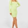 Weiches Geripptes 2-in-1 Kleid Mit Bolero -Stil Formen Verkäufe gzz53693 lime xl