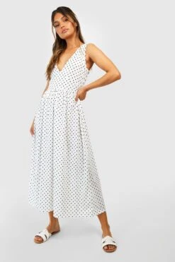 Gepunktetes Midikleid -Stil Formen Verkäufe gzz53718 white xl 2