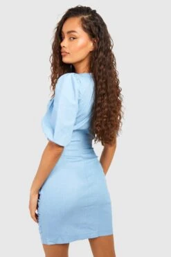 Gerafftes Babydoll-Minikleid 7 Gerafftes Babydoll-Minikleid -Stil Formen Verkäufe gzz53755 light20blue xl 1