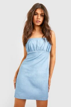 Kleid Mit Gerafftem Detail Und Geschnürten Trägern -Stil Formen Verkäufe gzz53810 light20blue xl 2