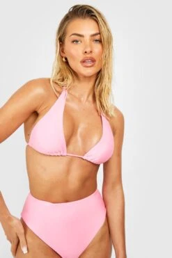 Neckholder Triangle-Bikini Mit Hohem Bund -Stil Formen Verkäufe gzz54044 soft20pink xl 2