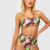 Bandeau-Bikini Mit Hohem Bund Und Paisley-Print -Stil Formen Verkäufe gzz54045 lime xl