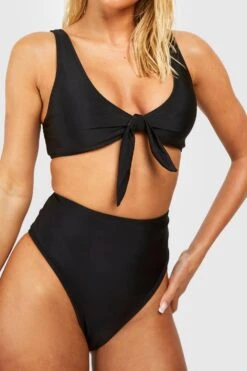 Geschnürter Bikini Mit Hohem Bund -Stil Formen Verkäufe gzz54051 black xl 3