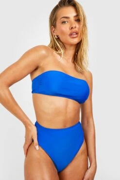 Bandeau Bikini-Set Mit Hohem Bund -Stil Formen Verkäufe gzz54052 blue xl 2