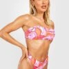 Pinker Bandeau-Bikini Mit Abstraktem Print -Stil Formen Verkäufe gzz54064 pink xl