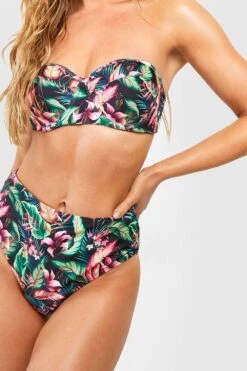 Tropenprint Bikinihose Mit Hohem Bund -Stil Formen Verkäufe gzz54113 black xl 3
