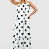 Gepunktetes Gerafftes Oversize Maxikleid -Stil Formen Verkäufe gzz54133 white xl