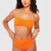 Geraffter Bandeau-Bikini In Knitteroptik -Stil Formen Verkäufe gzz54276 golden20orange xl