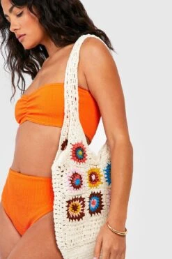 Geraffter Bandeau-Bikini In Knitteroptik -Stil Formen Verkäufe gzz54276 golden20orange xl 3