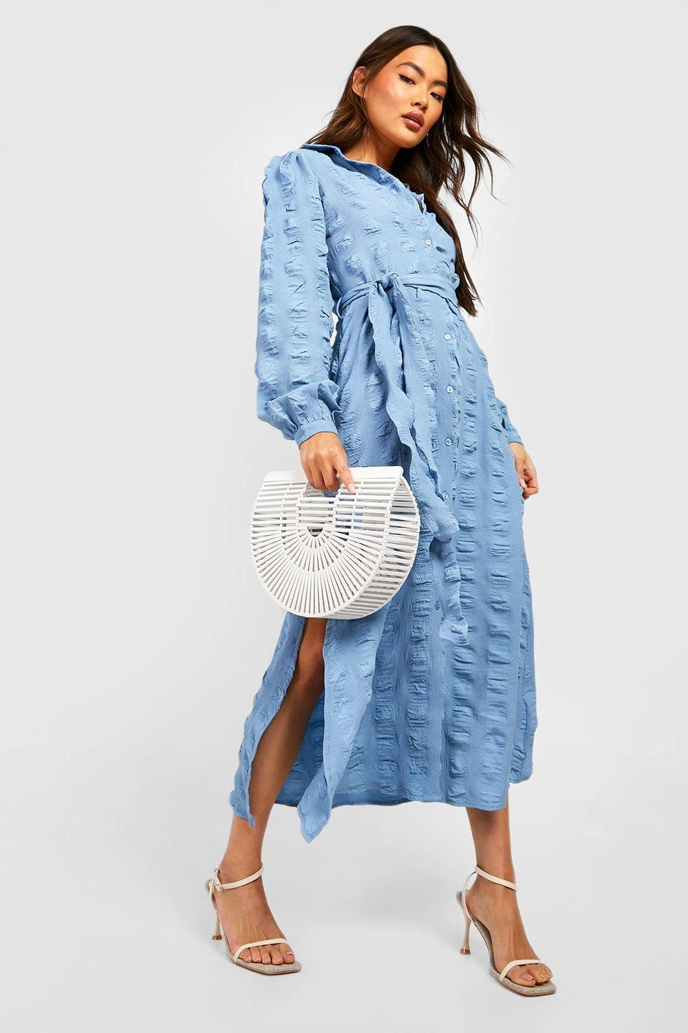 Strukturiertes Hemd-Kleid 5 Strukturiertes Hemd-Kleid – Bild 3