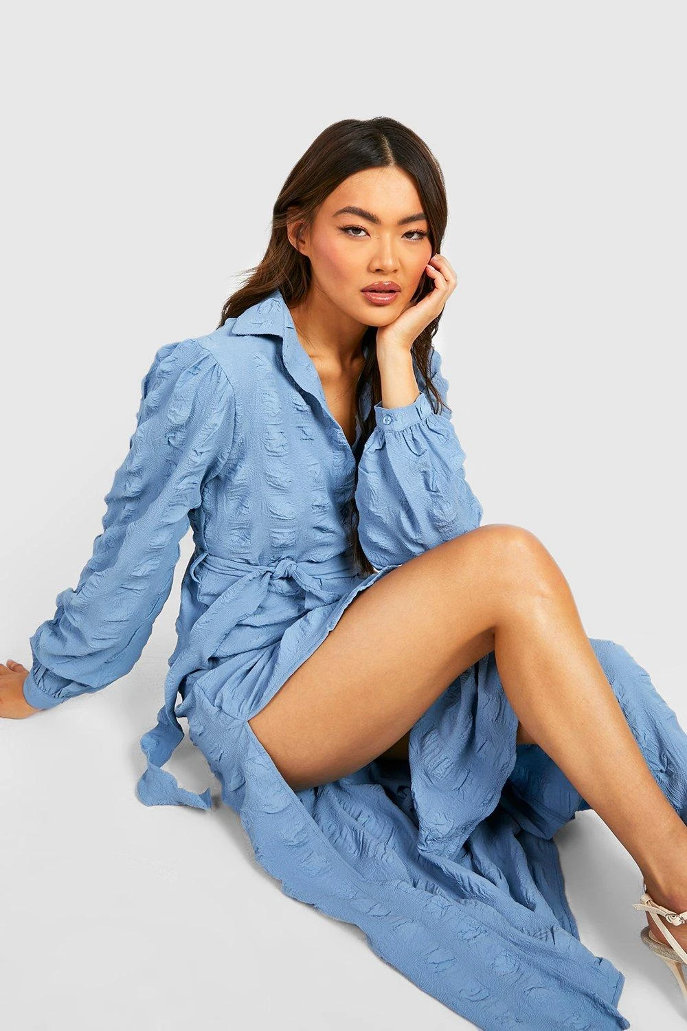 Strukturiertes Hemd-Kleid 6 Strukturiertes Hemd-Kleid – Bild 4