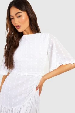 Strukturiertes Rüschen-Kleid 9 Strukturiertes Rüschen-Kleid -Stil Formen Verkäufe gzz54410 cream xl 3