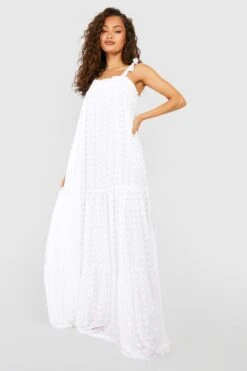 Strukturiertes Gestuftes Maxikleid Mit Schnür-Detail 8 Strukturiertes Gestuftes Maxikleid Mit Schnür-Detail -Stil Formen Verkäufe gzz54411 cream xl 2