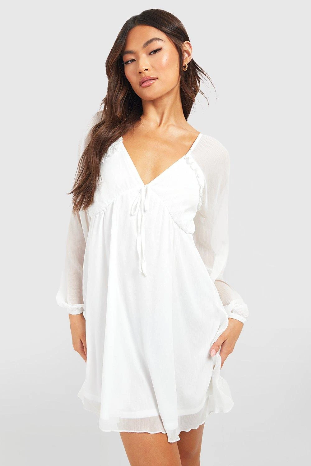 Geschnürtes Chiffon-Skaterkleid 3 Geschnürtes Chiffon-Skaterkleid