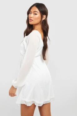 Geschnürtes Chiffon-Skaterkleid 7 Geschnürtes Chiffon-Skaterkleid -Stil Formen Verkäufe gzz54522 white xl 1