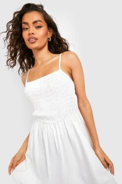 Minikleid Mit Geraffter Brust -Stil Formen Verkäufe gzz54657 white xl 3