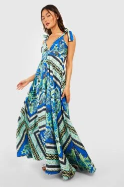Maxikleid Mit Palmen-Print