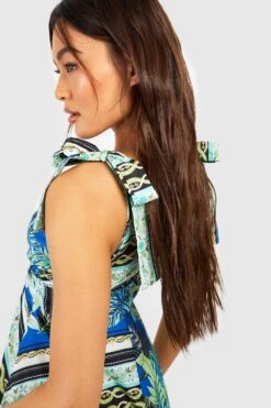 Maxikleid Mit Palmen-Print -Stil Formen Verkäufe gzz54763 blue xl 3