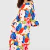 Maxi Smokkleid Mit Abstraktem Blumenprint -Stil Formen Verkäufe gzz54773 blue xl