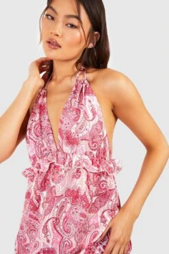 Gestuftes Maxikleid Mit Paisley-Print -Stil Formen Verkäufe gzz54930 pink xl 3