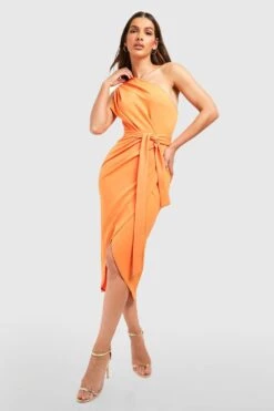 Einärmliges Midikleid Mit Falten-Detail