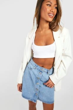 Jeans-Minirock Mit Knopfleiste