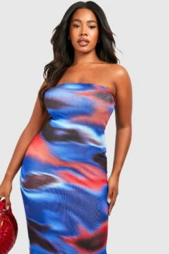 Plus Bandeau-Maxikleid Mit Marmor-Print 9 Plus Bandeau-Maxikleid Mit Marmor-Print -Stil Formen Verkäufe gzz55175 multi xl 3